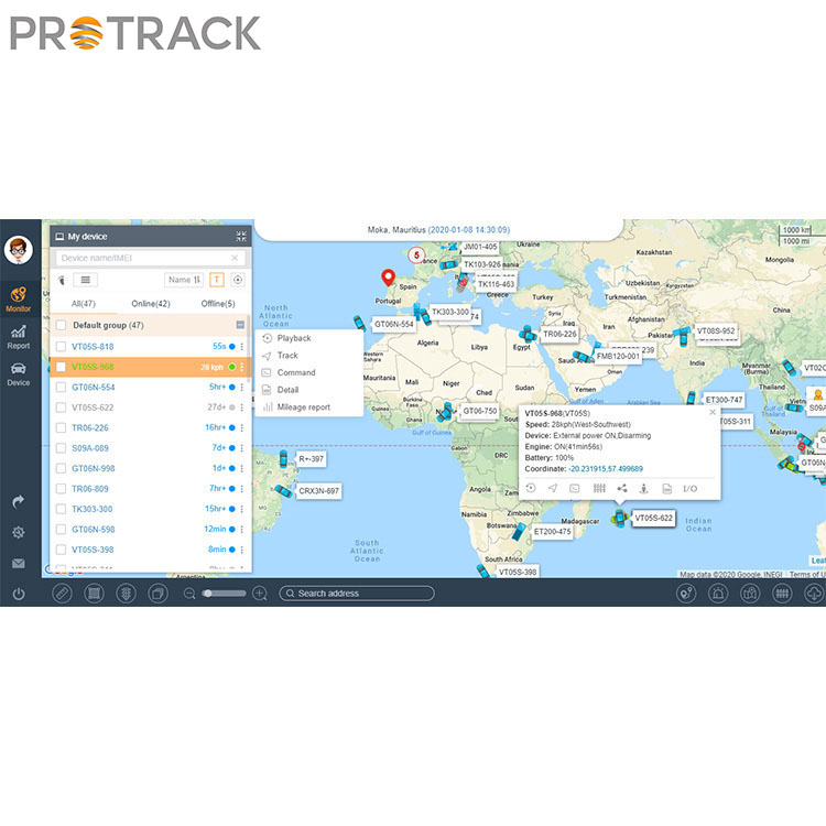 Демонстрација на моторот во мирување на платформата Protrack